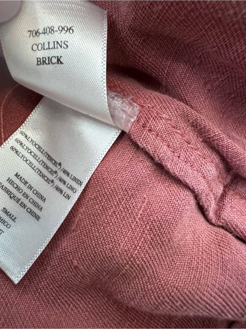 Rails Collins Jacket Women Small Full Zip Snaps Lyocell Linen Brick Color - Picture 11 of 12